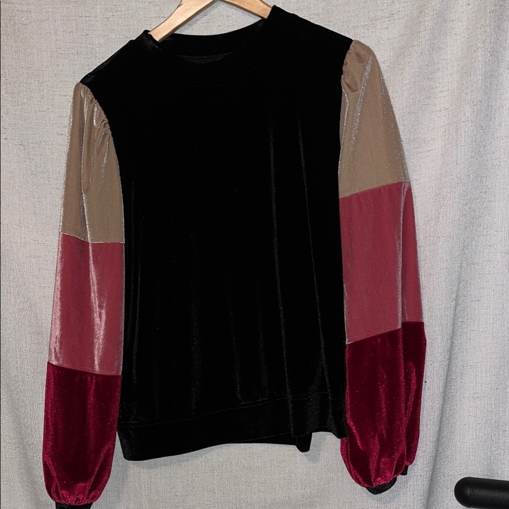 Fate Colorblock Velvet Sweater Size M